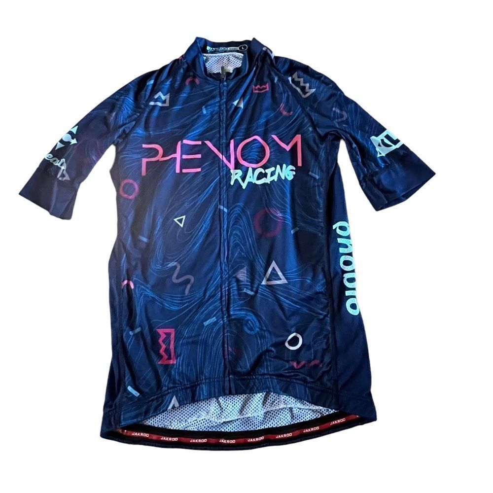 Jakroo Blue & Pink Phenom Cycling Biking Jersey